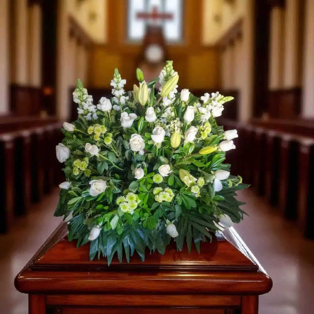 Cubre Caja Fúnebre Serenidad Floral Cubre Caja Fúnebre Serenidad Floral