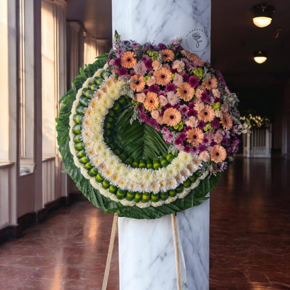Corona Funebre Premium de Gerberas