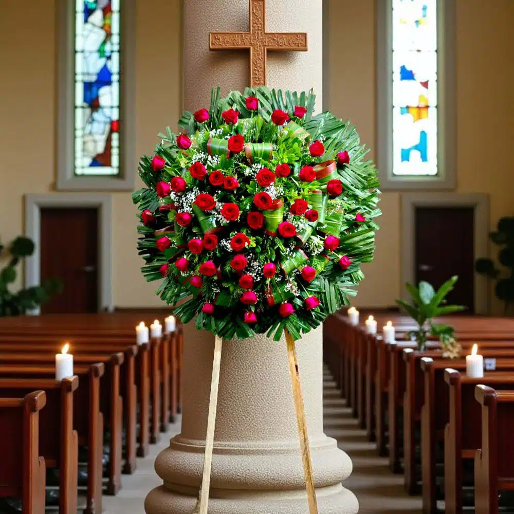 Corona Fúnebre de Rosas Rojas, Tributo Clásico