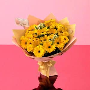 Ramo de 20 Gerberas Amarillas – Luz de Primavera
