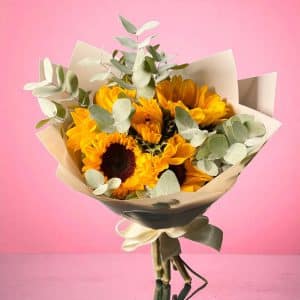 Ramo de 5 Girasoles – Amanecer Radiante